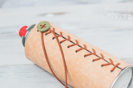 CBガス缶250G レザーカバー：キャメル　【本革　タンニンなめし　イタリアンレザー】