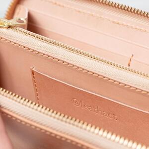 イタリアンレザーの長財布　【ネイビー】【本革　高級牛革　タンニンなめし　フルレザー仕様】