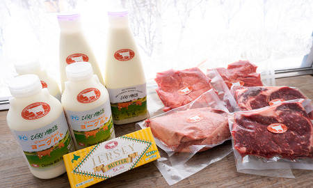 ファームズ千代田　びえい物語　ジャージーセット| ステーキ 牛肉 和牛国産牛国産 ローストビーフ 赤肉 食べ比べ 牛乳 乳製品 セット バター  [048-08]