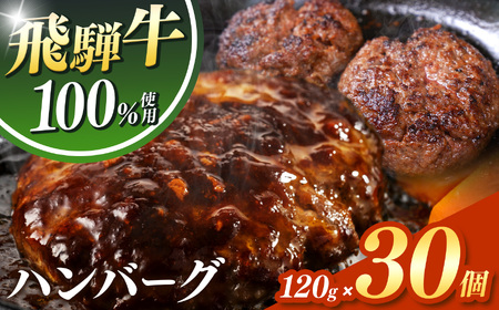 飛騨牛 100% ハンバーグ 120g 30個