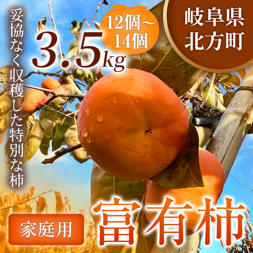 【家庭用】先行予約 令和8年11月中旬順次発送 富有柿 ( 12 ~ 14個 ／ 3.5kg ) 1箱 | さのっち農園