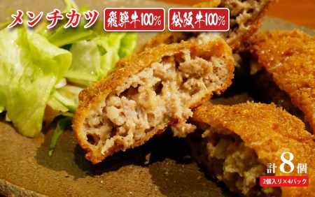 飛騨牛・松阪牛 100% 各4個ずつ 計8個