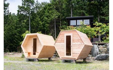 岐阜県産スギの六角形サウナ プライベートサウナ バレルサウナ ロウリュ ロウリュウ