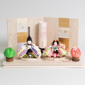 伝統工芸士 蘇童のひな人形『手まり雛 ころろ』白桜　コンパクト親王飾り