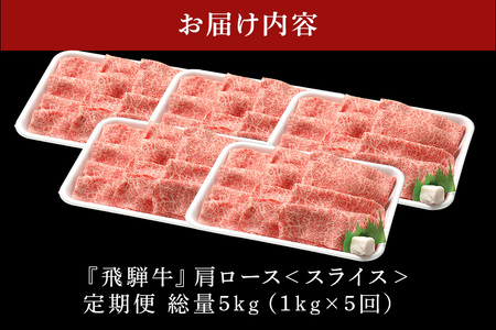 【冷蔵配送】【1kg×5回定期便】A5飛騨牛カタローススライス 着日指定可 牛肉 しゃぶしゃぶ すき焼き 霜降り 黒毛和牛 飛騨牛 おすすめ イチオシ