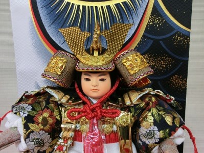 伝統工芸士 蘇童の五月人形『金彩昇り鯉掛け軸』雅わらべ大将飾り