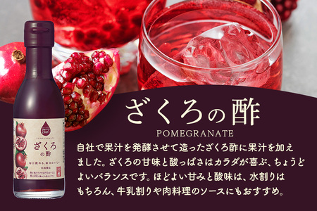 内堀醸造 フルーツビネガー飲み比べセット 360ml×3本 果実酢 有機りんご ぶどうとブルーベリー ざくろ 飲む酢