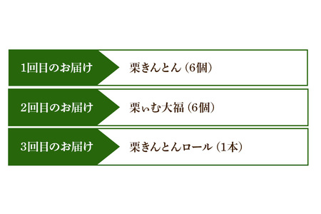 ぜいたく和栗セット(３ヶ月栗スイーツお届け) 栗きんとん・栗大福・栗きんとんロール