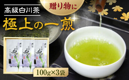 本格 高級茶セット 100g×3袋 化粧箱入り お茶 煎茶 白川茶 茶葉 ギフト 白川町 / 菊之園[AWAG008]