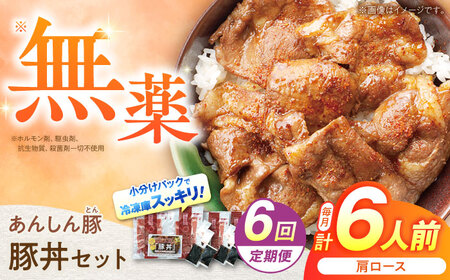 【6回定期便】豚丼セット(肩ロース120g×2人前) ×3 豚肉 白川町 / 藤井ファーム[AWAF014]