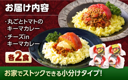 赤いとまて箱（丸ごとトマトのキーマカレー２食／チーズinキーマカレー２食）　【buyer's room2023 経済産業大臣賞受賞！】 カレー トマト 冷凍 白川町 / 一力屋[AWAE005]
