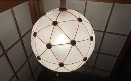 美濃和紙を使用したジオデシック構造のランプシェード ?1トーン（全面楮紙）・2V／30cm?【完全受注制作】 インテリア ハンドメイド ランプシェード 笠 ランプ 白川町 / ナナヒト[AWBX001]