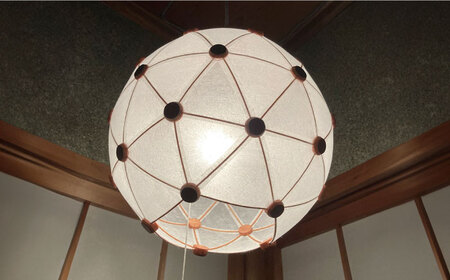 美濃和紙を使用したジオデシック構造のランプシェード ?1トーン（全面楮紙）・2V／30cm?【完全受注制作】 インテリア ハンドメイド ランプシェード 笠 ランプ 白川町 / ナナヒト[AWBX001]