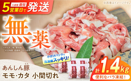 《バラ凍結》 豚肉 モモ・カタ 小間切れ 1.4kg （280g×5袋）白川町 / 藤井ファーム[AWAF028]