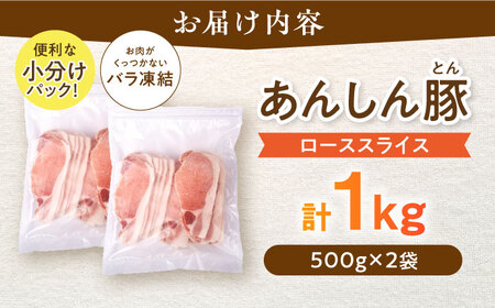 《バラ凍結》豚肉 ローススライス 1kg （500g×2袋） 白川町 / 藤井ファーム[AWAF049]