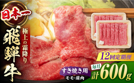 【12回定期便】飛騨牛 すき焼き用赤身 600g 白川町 / 浅井商店[AWBJ026] 飛騨牛