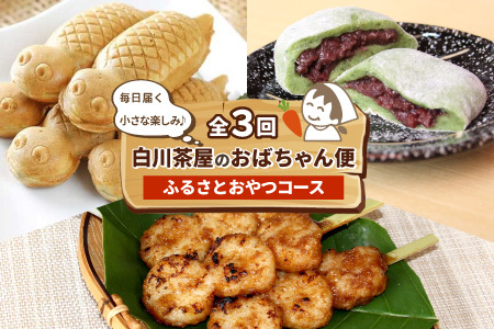 【定期便/全3回】 ふるさとおやつセット★白川茶屋のおばちゃん便 手作り 五平餅 つちのこ焼き 草餅 草大福餅 よもぎ 蓬餅 あんこ つぶあん 小豆 あずき 大福 餅 もち たい焼き 焼き菓子 和菓子 個包装 スイーツ 和スイーツ お菓子 おやつ 定期便 毎月届く