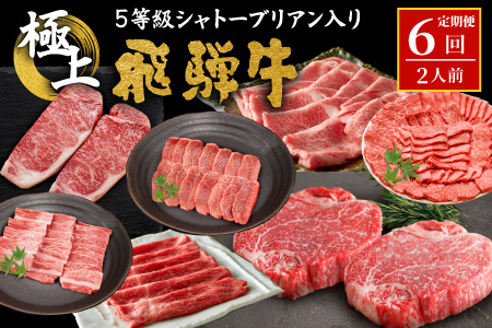 5等級シャトーブリアン入り 飛騨牛極上6回定期便 すき焼き しゃぶしゃぶ ステーキ 焼肉 BBQ モモ カタ ロース 肩ロース カタロース カルビ シャトーブリアン 希少部位 贅沢 6ヶ月 定期 定期便 飛騨 飛騨牛 牛 肉 和牛 黒毛和牛 ブランド牛 養老ミート