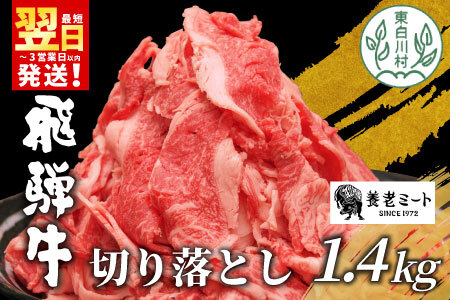 【最短発送】 飛騨牛 切り落とし 1.4kg (700g×2P) 牛肉 和牛 黒毛和牛 牛 訳あり 冷凍 大容量 たっぷり 養老ミート