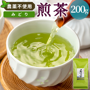 農薬不使用！煎茶 みどり 200g 常磐園 白川茶 美濃白川茶 日本茶 緑茶 煎茶 茶葉 お茶 一番茶 春摘み リーフ 国産 お試し 岐阜県 東白川村
