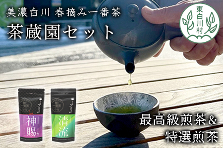 高級煎茶飲み比べ 茶蔵園セット 神賜 清流 お茶 白川茶 美濃白川茶 日本茶 緑茶 煎茶 12000円