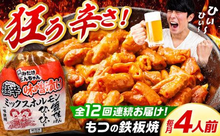 【12回定期便】 「元祖みたけとんちゃん」 狂辛 味噌漬け ミックスホルモン 2袋 [AVAA066]つまみ 定期