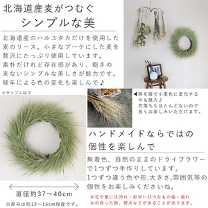 富良野 花七曜 北海道産麦のリース◆ ドライフラワーリース 