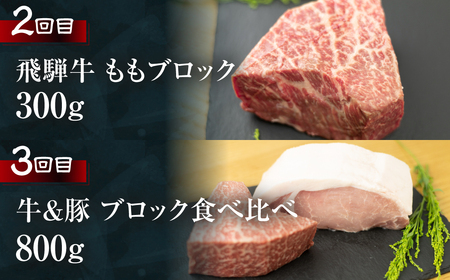 飛騨牛 & 結旨豚 定期便 3回 お届け 白川郷 ブロック 肉 焼肉 焼き肉 やきにく もも ロース 赤身 霜降り 食べ比べ 牛肉 国産 A4 A5 等級 てんから 岐阜県 白川村 ゆいうまぶた 贅沢 BBQ アウトドア 冷蔵 簡易梱包 のため 訳あり 訳アリ 41000円 [S576]