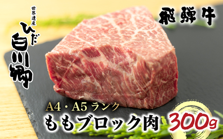 飛騨牛 もも ブロック肉 300g 肉 牛肉 国産牛 A4 A5 等級 もも肉 モモ肉 白川郷 ローストビーフ 焼き肉 ステーキ バーベキュー BBQ キャンプ てんから 15000円 岐阜県 白川村 [S270]