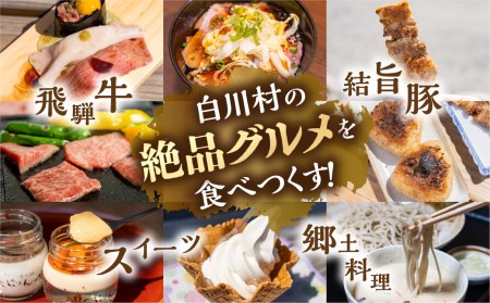 白川村 共通お食事券 15,000円分 チケット 岐阜 白川郷 世界遺産 観光 旅行 食事券 結旨豚 飛騨牛 定食 そば 飛騨 ディナー ランチ［ S400 ］