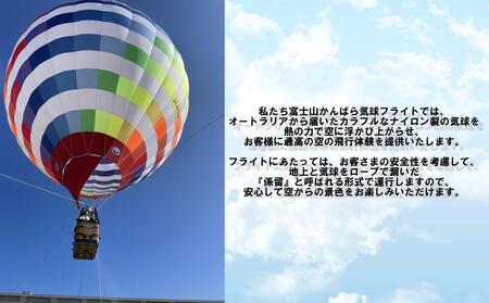 富士山 かんばら 気球フライト 熱気球搭乗 チケット【貸切/大人1名～5名】蒲原 静岡市 体験 