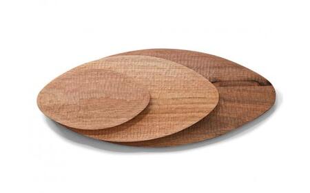 サービングボード 木製 オーバル Lサイズ(クルミ)アウトドア用品 キャンプ 料理 調理道具