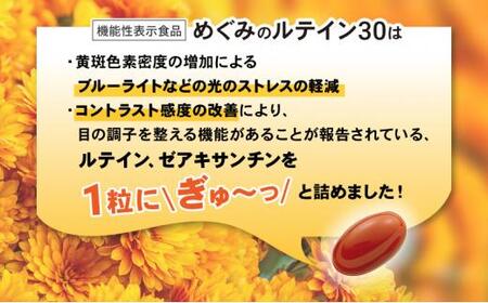 めぐみのルテイン30 30日分  ルテイン サプリメント ブルーライト 紫外線 スマホ PC 疲れ 疲労感◇