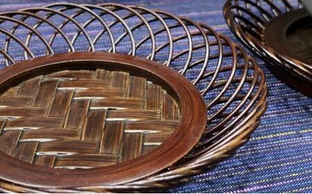 竹細工 茶托「菊」(5枚組)