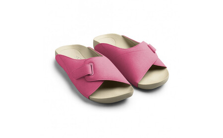 AKAISHI アーチフィッター603指圧 やわらかなソフト指圧の室内履きサンダル【ローズ】＜Sサイズ＞□