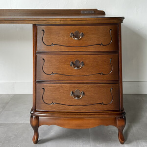 松永工房 Continue デスク 1600 オフィシャル限定品 プライベートデスク 机クラシック エレガント インテリア アンティーク調家具 木製 書斎机 ねこ脚  カンティーニュ【配送不可：沖縄・離島】