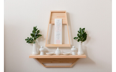 うかぶ神棚 台形 吊棚セット(桧材)【配送不可:沖縄・離島】