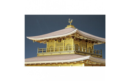 ウッディジョー　1/75　鹿苑寺金閣ゴールド仕様　木製模型キット