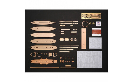 ウッディジョー　ミニ帆船　No.3　黒船　木製模型キット