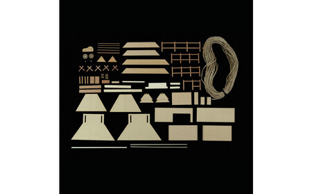 ウッディジョー ミニ建築No.5 かやぶきの家 木製模型キット