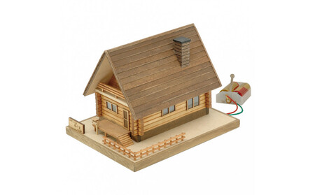 ウッディジョー　あかりシリーズNo.2　ログハウス森の家　木製模型キット