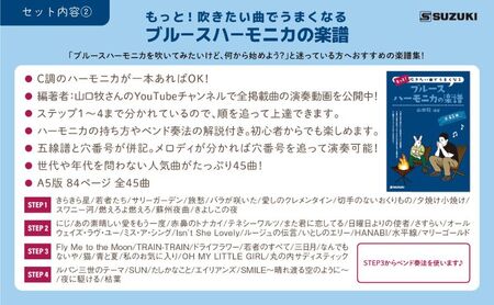 楽器を始めよう！スズキ ブルースハーモニカMANJI C調と楽譜集のセット 雑貨 日用品 音楽 吹ける プレゼント おすすめ クラシック うまくなる メロディ YouTube 音色 