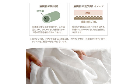 麻100% リネン 枕カバー2枚組 43×63cm枕用 ホワイト 「リーノ」