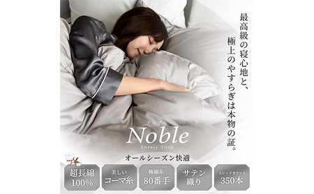 超長綿100% シルクのような艶 枕カバー 2枚組 50×70cm枕用 ブルー「ノーブル」