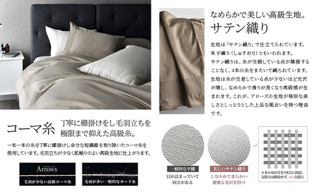 日本製 ボックスシーツ シングルサイズ 綿サテン アローズ 「リードピンク」 寝具