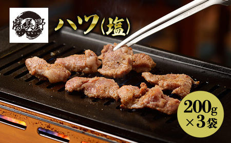 勝美野のホルモン ハツ(塩)200g×3袋 焼肉 自家製だれ 浜松市 静岡 10,500円
