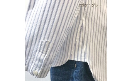 【遠州織物】武襯衣 先染ストライプドビー織シャツ ノーマリーデザイン　レディース ピンク