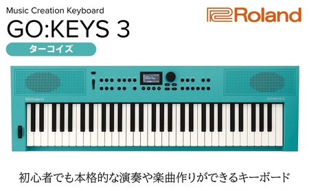 【Roland】61鍵ポータブルキーボード/GO:KEYS 3(ターコイズ)【配送不可：離島】 キーボード 楽器 音楽制作 初心者 軽量 コンパクト ポータブル ローランド 浜松市