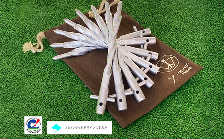 職人技で安心・安全を守るらせん形状キャンプ用ジュラルミンペグ（アルミ色8本セット) 雑貨 日用品 差しやすい 抜けにくい 