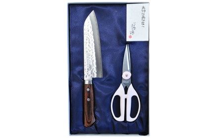 〈タケモト〉料理用三徳包丁・キッチン鋏セット 雑貨 日用品 